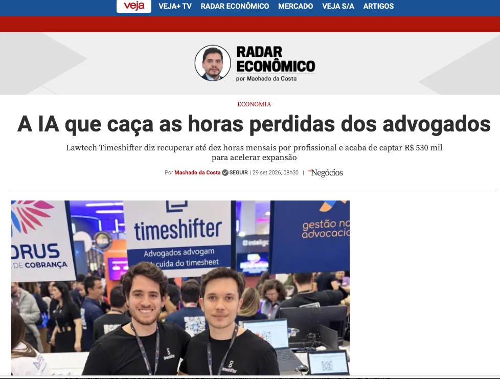 Matéria da VEJA: A IA que caça as horas perdidas dos advogados